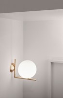 IC C/W from Flos, shown with brass finish, wall mounted